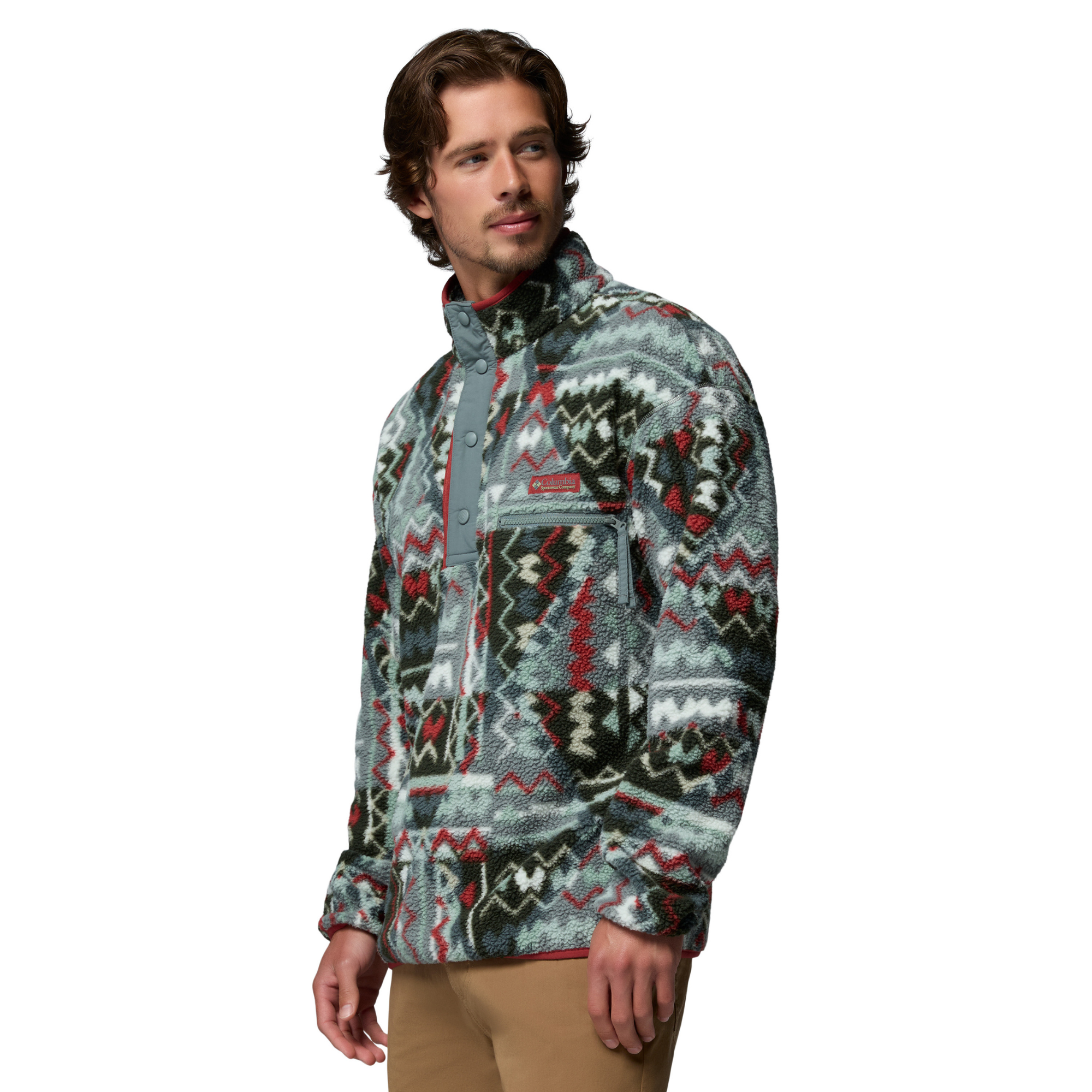 Columbia Men's Helvetia II Printed Half Snap Fleece Top Sedona Sage Geomix 343 2098461