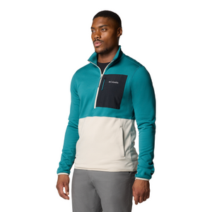 Columbia Men's Hike II Technical Half Zip Fleece Top (River Blue/Dark Stone/Black)