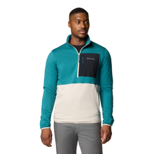 Load image into Gallery viewer, Columbia Men&#39;s Hike II Technical Half Zip Fleece Top (River Blue/Dark Stone/Black)
