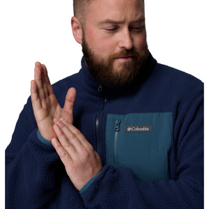 Columbia Men's Jasper Ridge Pebbled Full Zip Fleece (Collegiate Navy/Everblue)