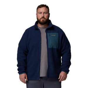 Columbia Men's Jasper Ridge Pebbled Full Zip Fleece (Collegiate Navy/Everblue)