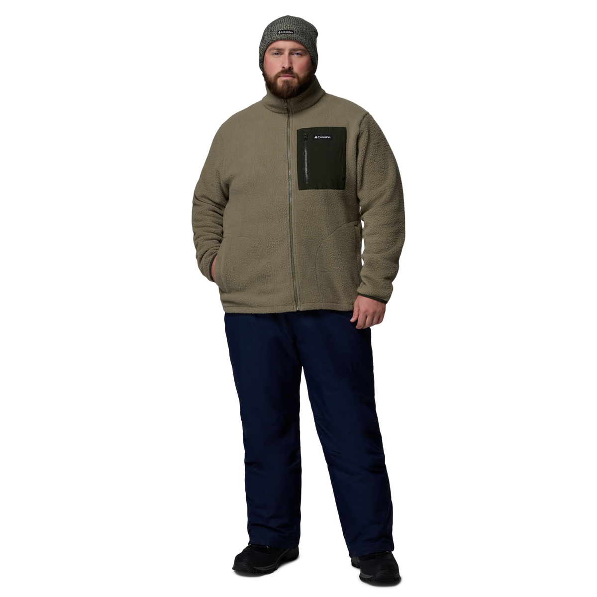 Columbia Men's Jasper Ridge Pebbled Full Zip Fleece (Stone Green/Greenscape)