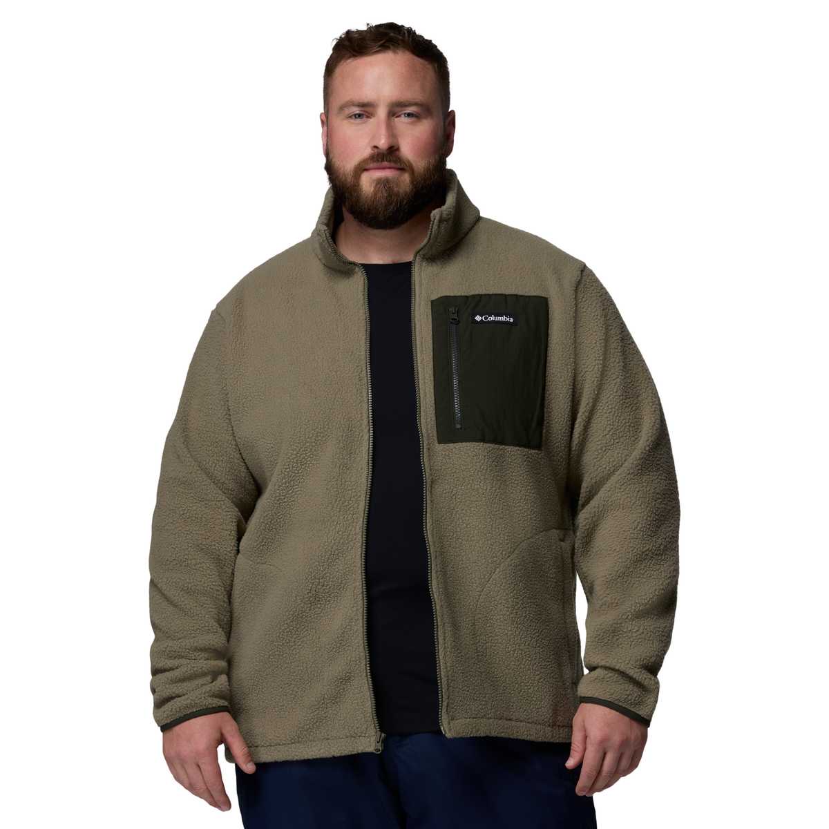 Columbia Men's Jasper Ridge Pebbled Full Zip Fleece (Stone Green/Greenscape)