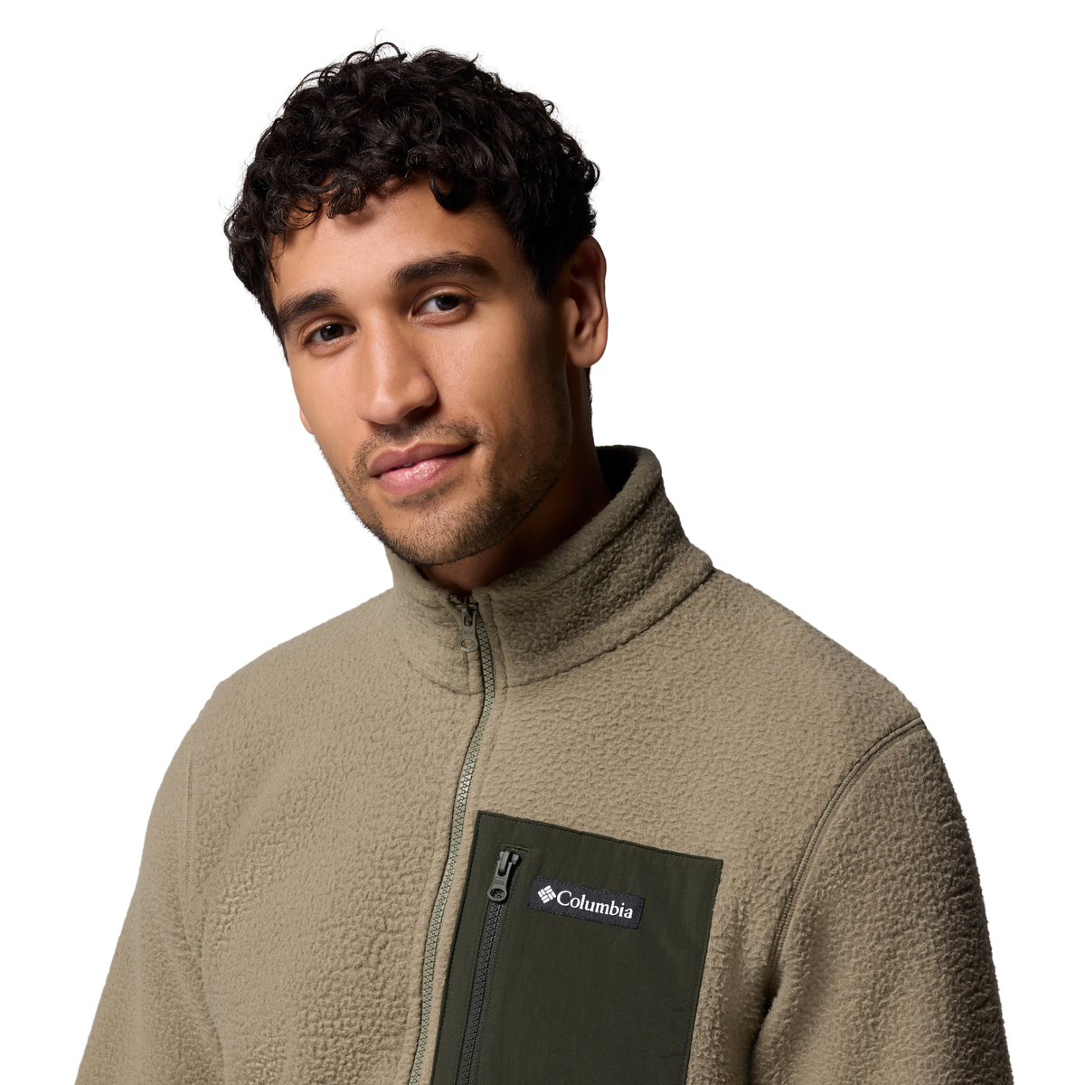 Columbia Men's Jasper Ridge Pebbled Full Zip Fleece (Stone Green/Greenscape)