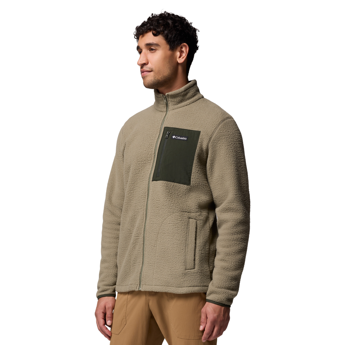 Columbia Men's Jasper Ridge Pebbled Full Zip Fleece (Stone Green/Greenscape)