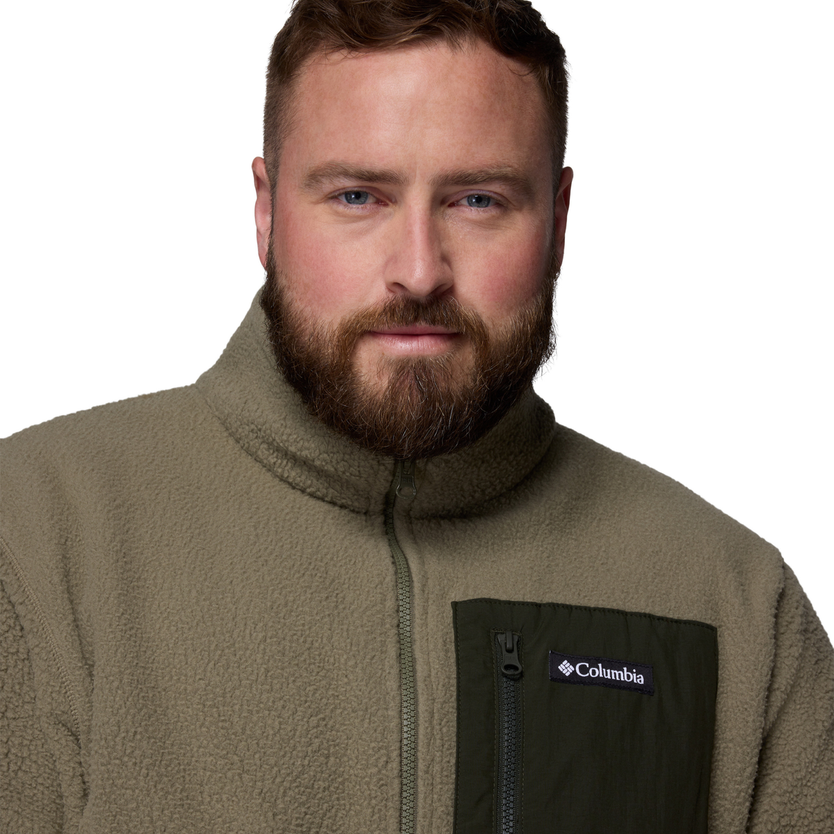 Columbia Men's Jasper Ridge Pebbled Full Zip Fleece (Stone Green/Greenscape)