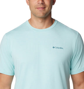 Columbia Men's Kwick Hike Back Graphic Short Sleeve Technical Tee (Spray Heather/Naturally Boundless)