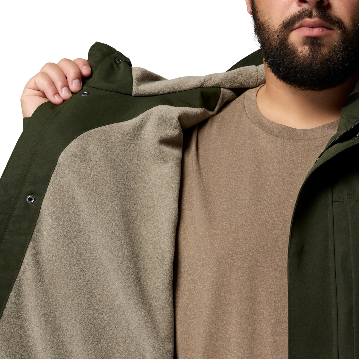 Columbia Men's Landroamer Fleece Lined Waterproof Jacket Greenscape Stone Green 366 2174421