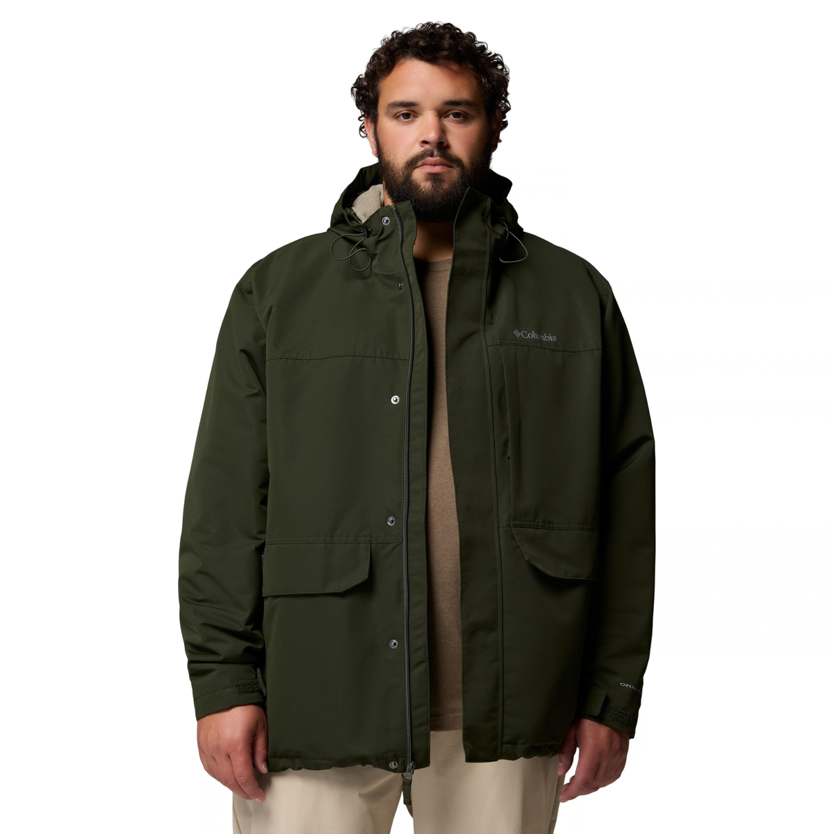 Columbia Men's Landroamer Fleece Lined Waterproof Jacket Greenscape Stone Green 366 2174421