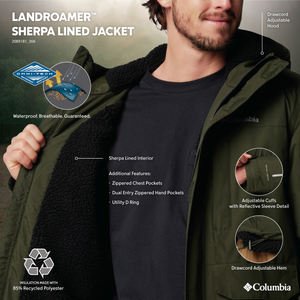 Columbia Men's Landroamer Sherpa Lined Waterproof Insulated Jacket (Greenscape)