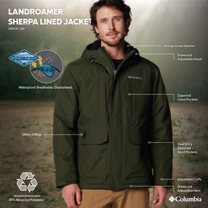 Columbia Men's Landroamer Sherpa Lined Waterproof Insulated Jacket (Greenscape)