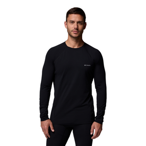 Columbia Men's Midweight Stretch Long Sleeve Crew Baselayer Top (Black)