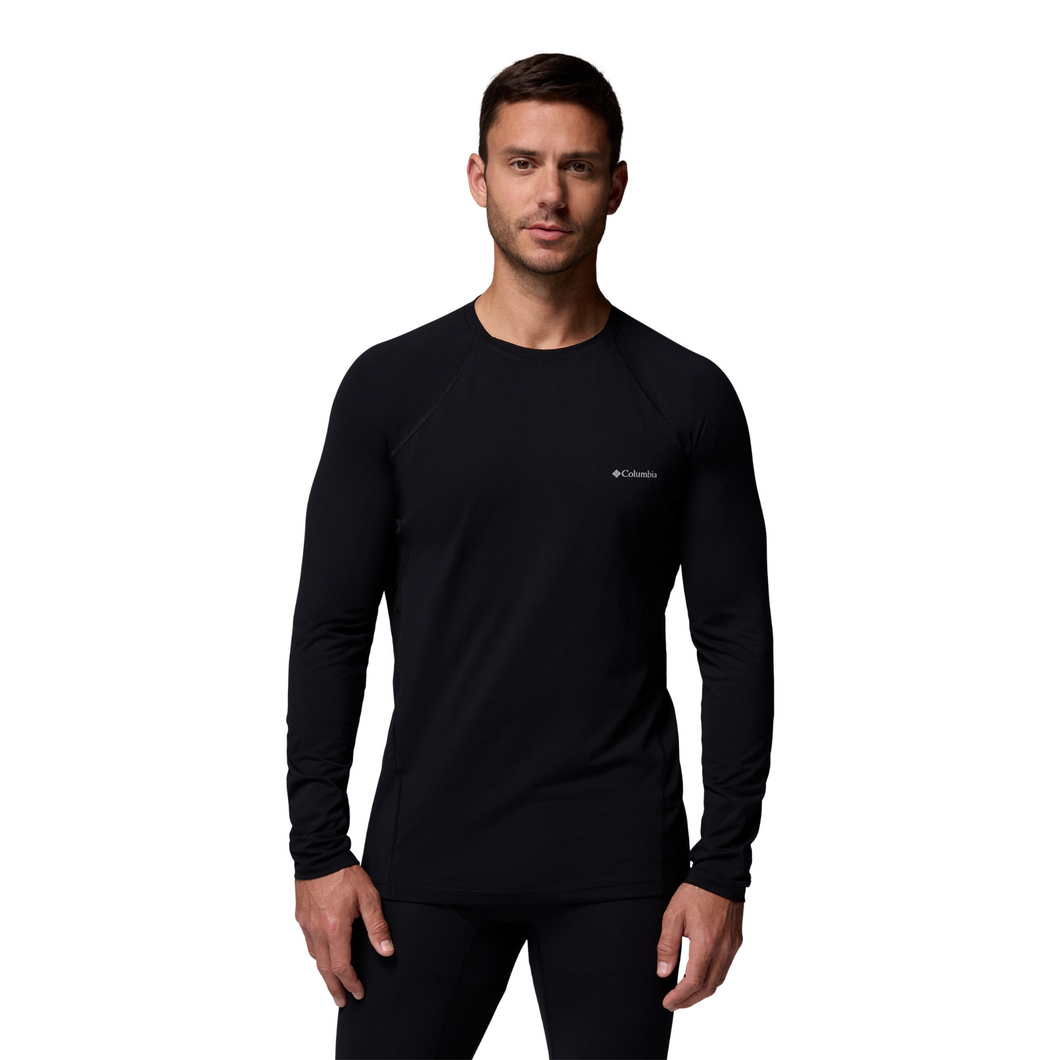 Columbia Men's Midweight Stretch Long Sleeve Crew Baselayer Top (Black)