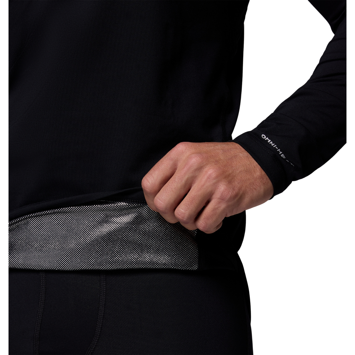 Columbia Men's Midweight Stretch Long Sleeve Crew Baselayer Top (Black)