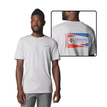 Load image into Gallery viewer, Columbia Men&#39;s North Cascades Short Sleeve Tee (Columbia Grey Hthr/Hex Flag)
