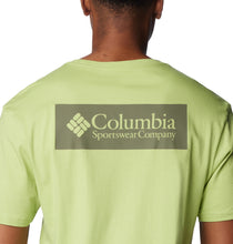 Load image into Gallery viewer, Columbia Men&#39;s North Cascades Short Sleeve Tee (Napa Green/CSC Box Logo)
