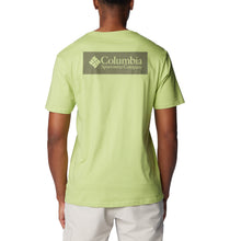 Load image into Gallery viewer, Columbia Men&#39;s North Cascades Short Sleeve Tee (Napa Green/CSC Box Logo)
