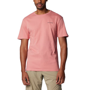 Columbia Men's North Cascades Short Sleeve Tee (Pink Agave/CSC Box Logo)