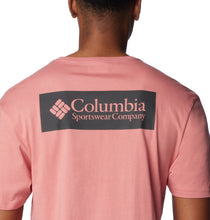 Load image into Gallery viewer, Columbia Men&#39;s North Cascades Short Sleeve Tee (Pink Agave/CSC Box Logo)
