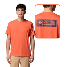 Load image into Gallery viewer, Columbia Men&#39;s North Cascades Short Sleeve Tee (Zing/CSC Box Logo)
