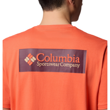 Load image into Gallery viewer, Columbia Men&#39;s North Cascades Short Sleeve Tee (Zing/CSC Box Logo)

