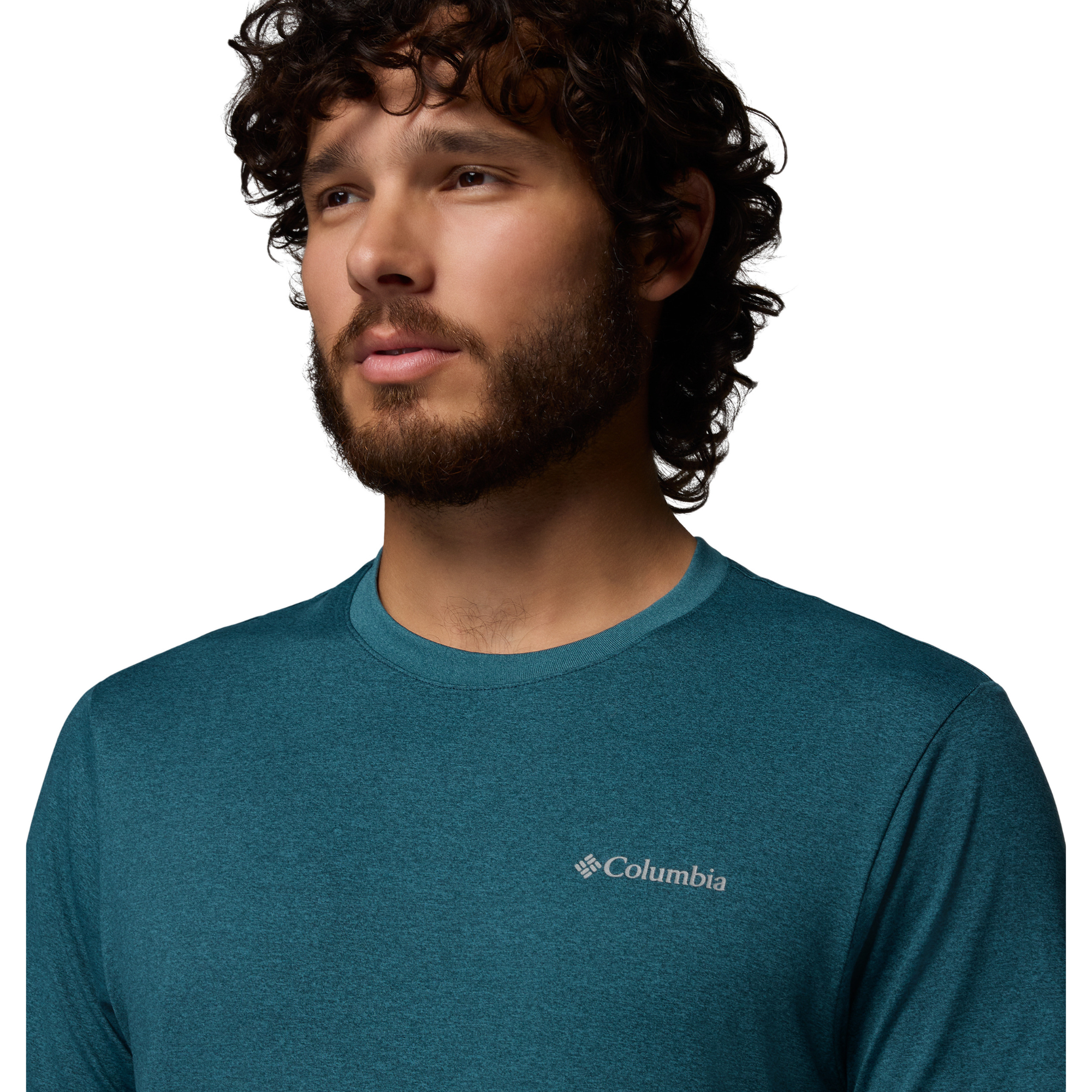 Columbia Men's Parsons Point Back Graphic UPF50 Short Sleeve Tee (Everblue Heather/Splatter Gem)