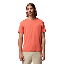 Load image into Gallery viewer, Columbia Men's Parsons Point Back Graphic UPF50 Short Sleeve Tee (Super Sonic Heather/Splatter Gem)
