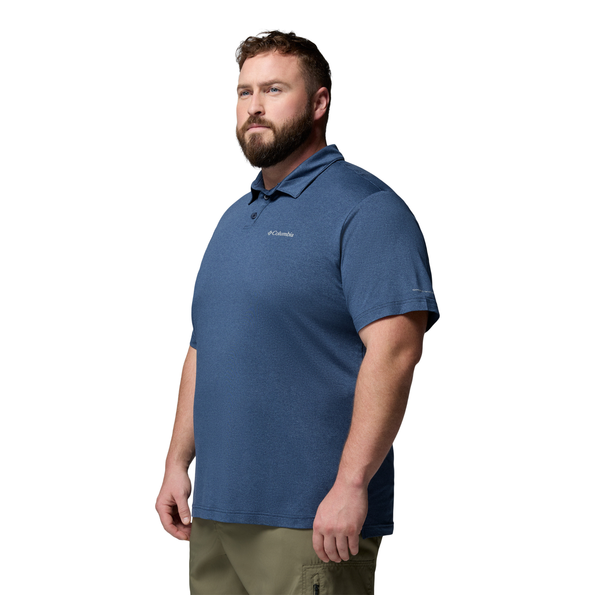 Columbia Men's Parsons Point Technical Polo Shirt (Collegiate Navy/Heather/Mountain Blue)