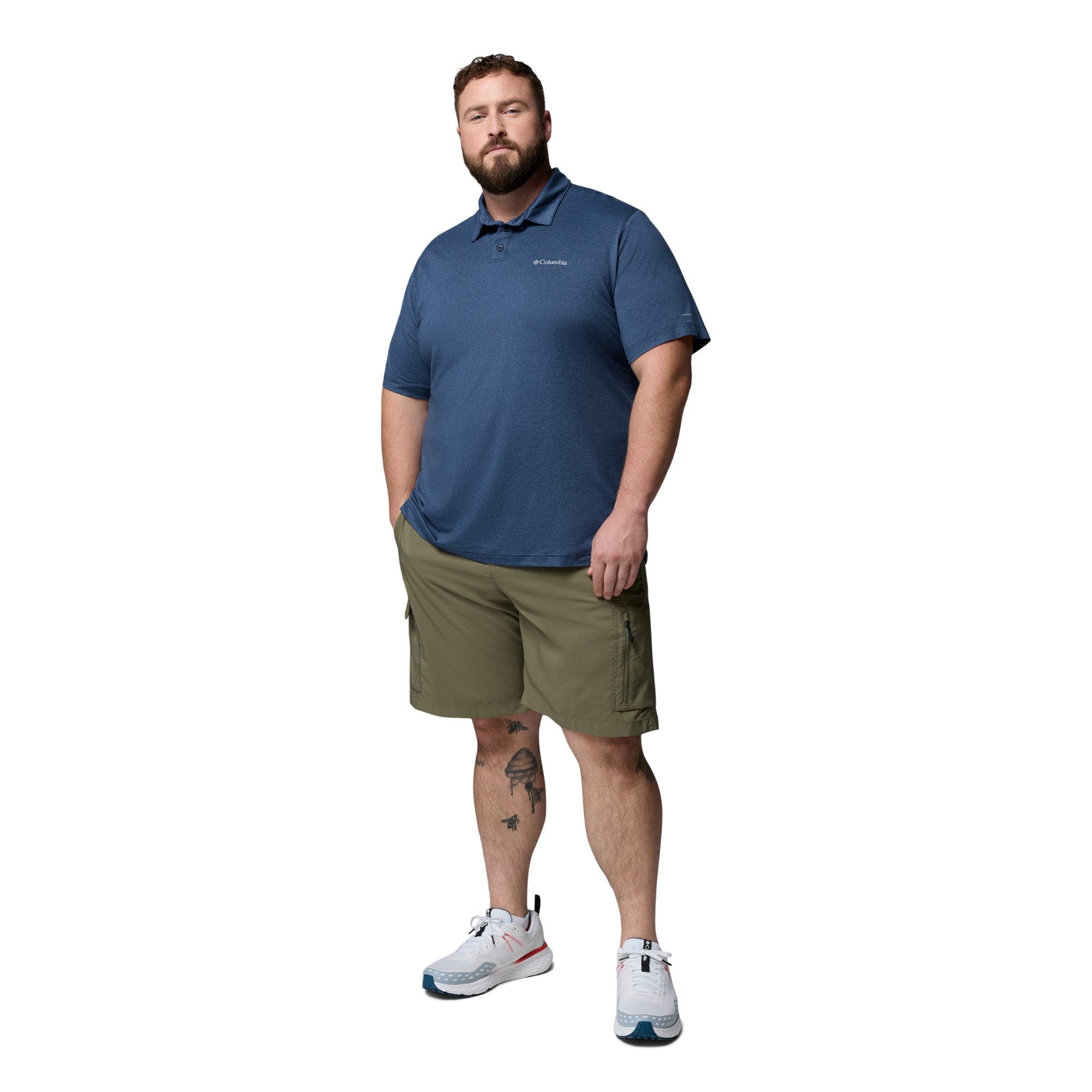 Columbia Men's Parsons Point Technical Polo Shirt (Collegiate Navy/Heather/Mountain Blue)