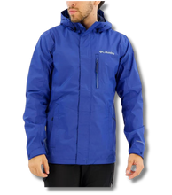 Load image into Gallery viewer, Columbia Men&#39;s Pouring Adventure III Waterproof Jacket (Mountain Blue)
