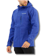 Load image into Gallery viewer, Columbia Men&#39;s Pouring Adventure III Waterproof Jacket (Mountain Blue)
