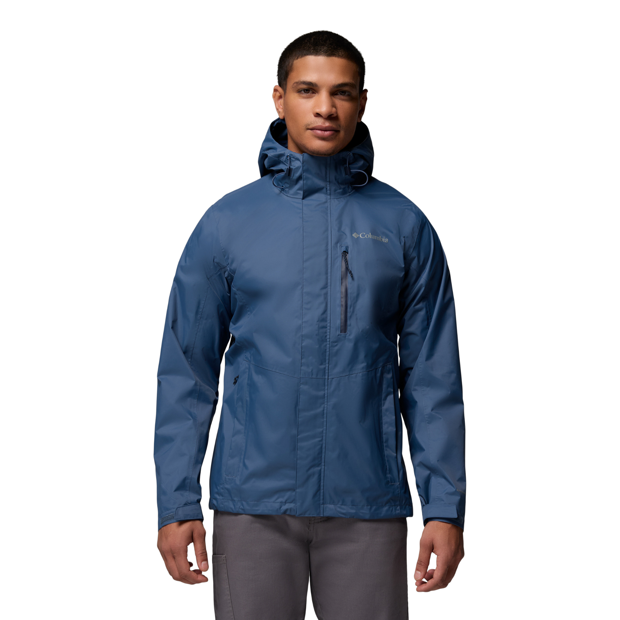Columbia Men's Pouring Adventure III Packable Waterproof Jacket (Dark Mountain)