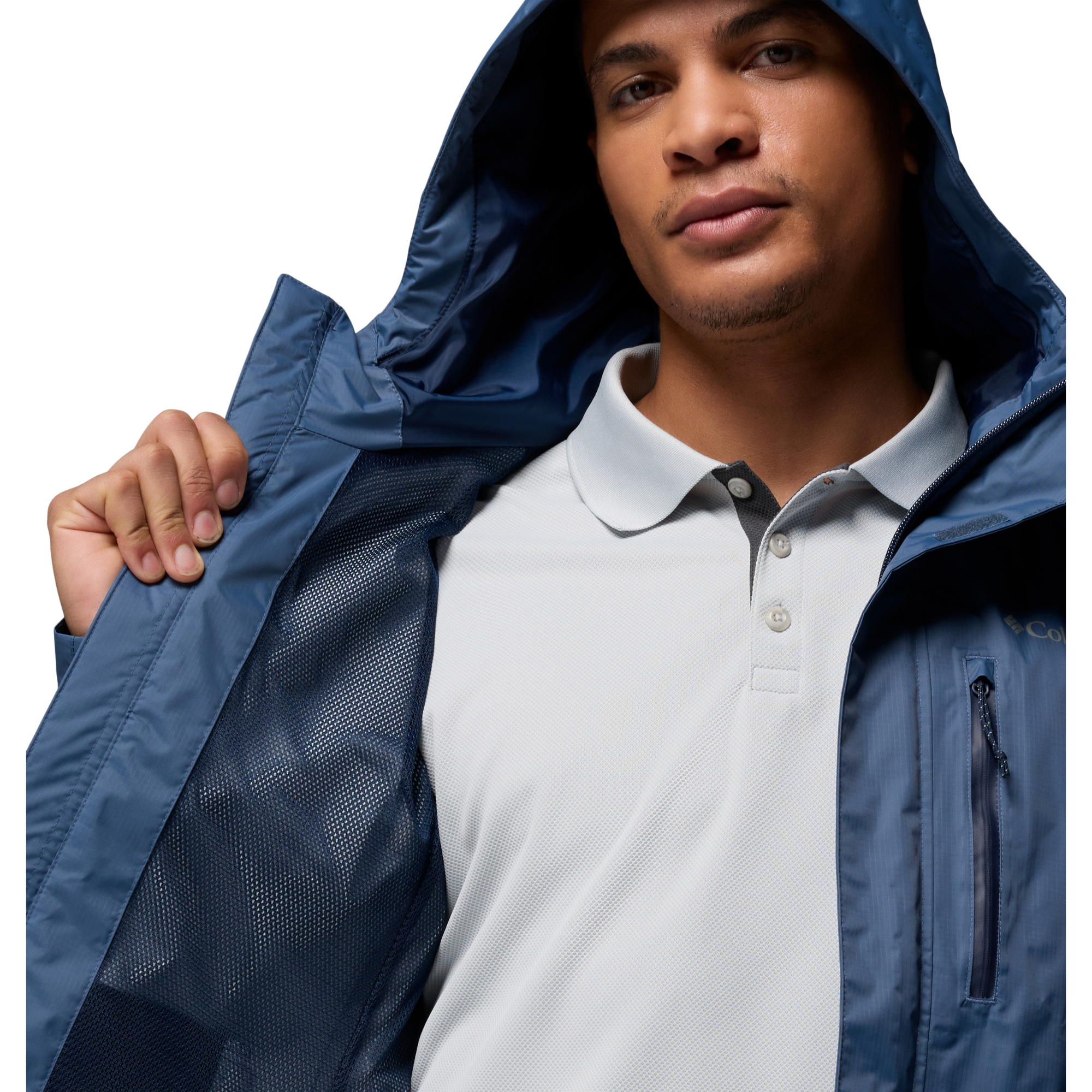 Columbia Men's Pouring Adventure III Packable Waterproof Jacket (Dark Mountain)