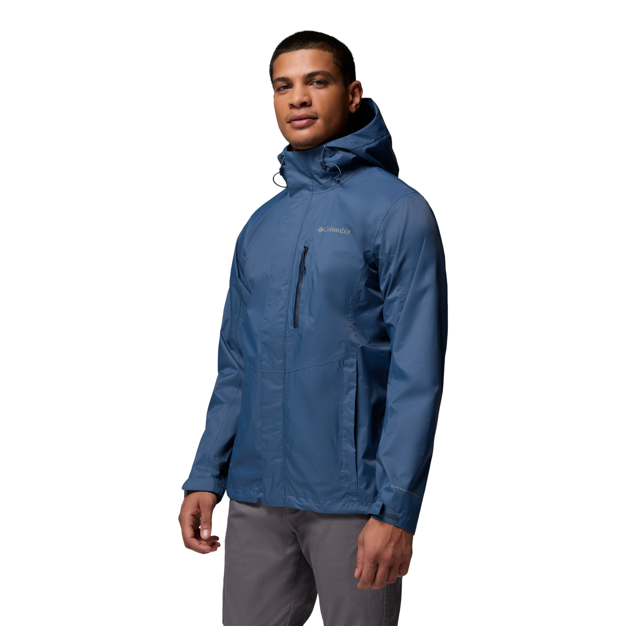 Columbia Men's Pouring Adventure III Packable Waterproof Jacket (Dark Mountain)