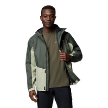 Load image into Gallery viewer, Columbia Men&#39;s Pouring Adventure Waterproof Jacket (Greenscape/Safari)
