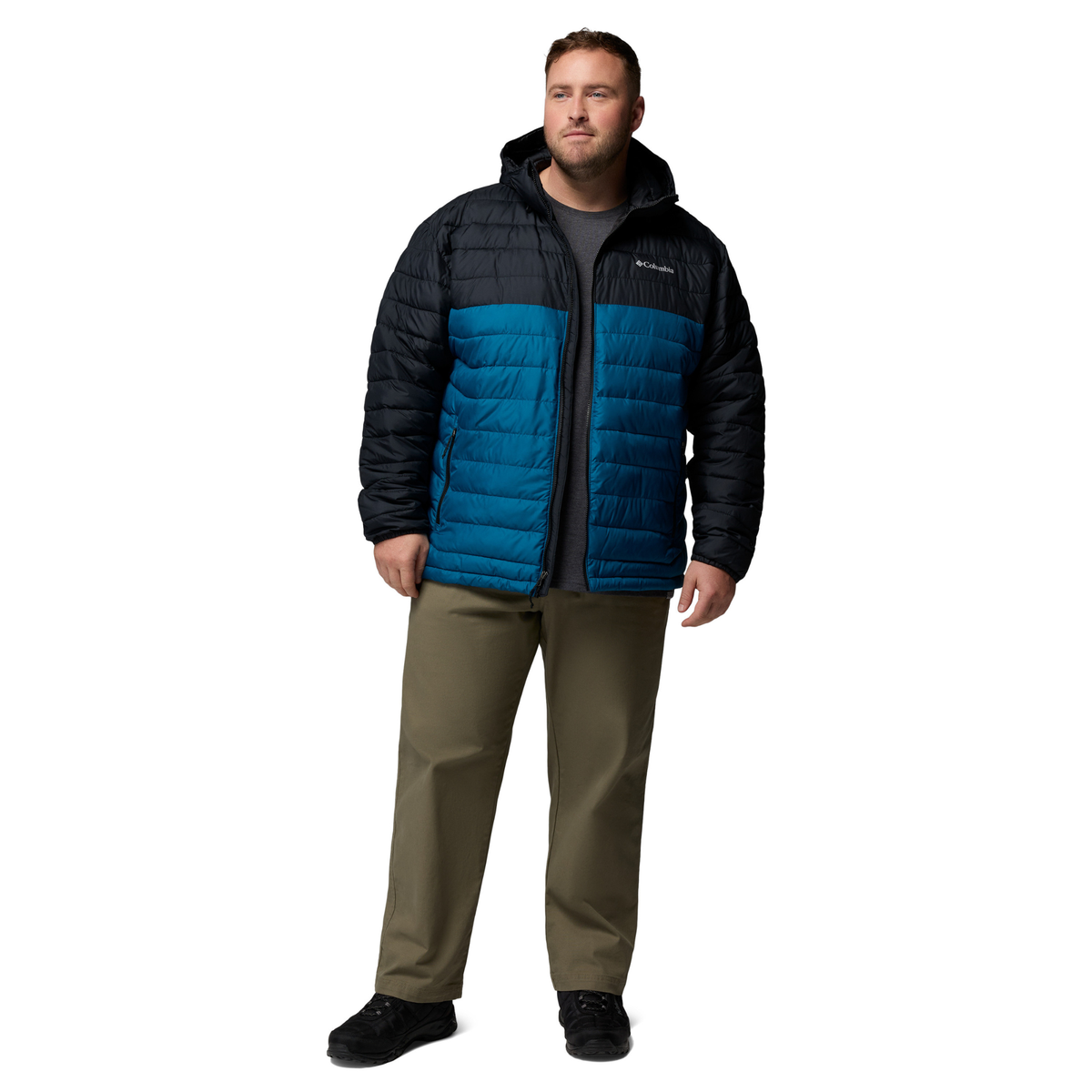 Columbia Men's Powder Lite II Hooded Insulated Jacket Phoenix Blue Black 442 2086944