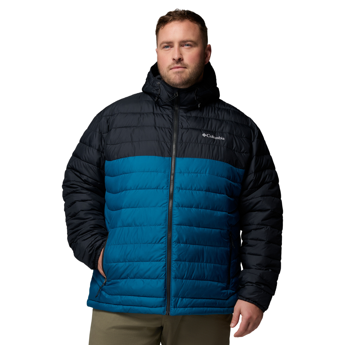 Columbia Men's Powder Lite II Hooded Insulated Jacket Phoenix Blue Black 442 2086944