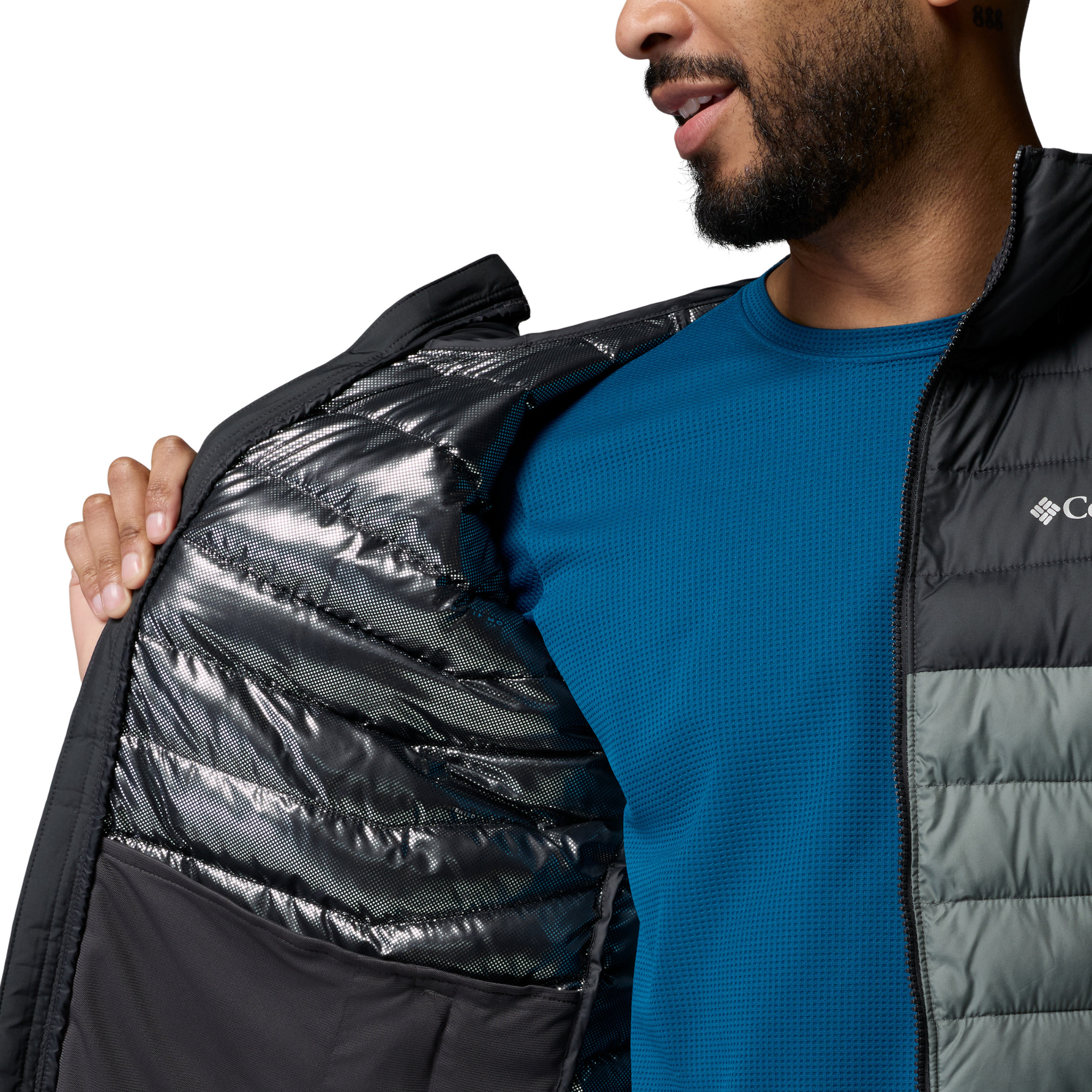 Columbia Men's Powder Lite II Hooded Insulated Jacket Sedona Sage Shark 342 2086944