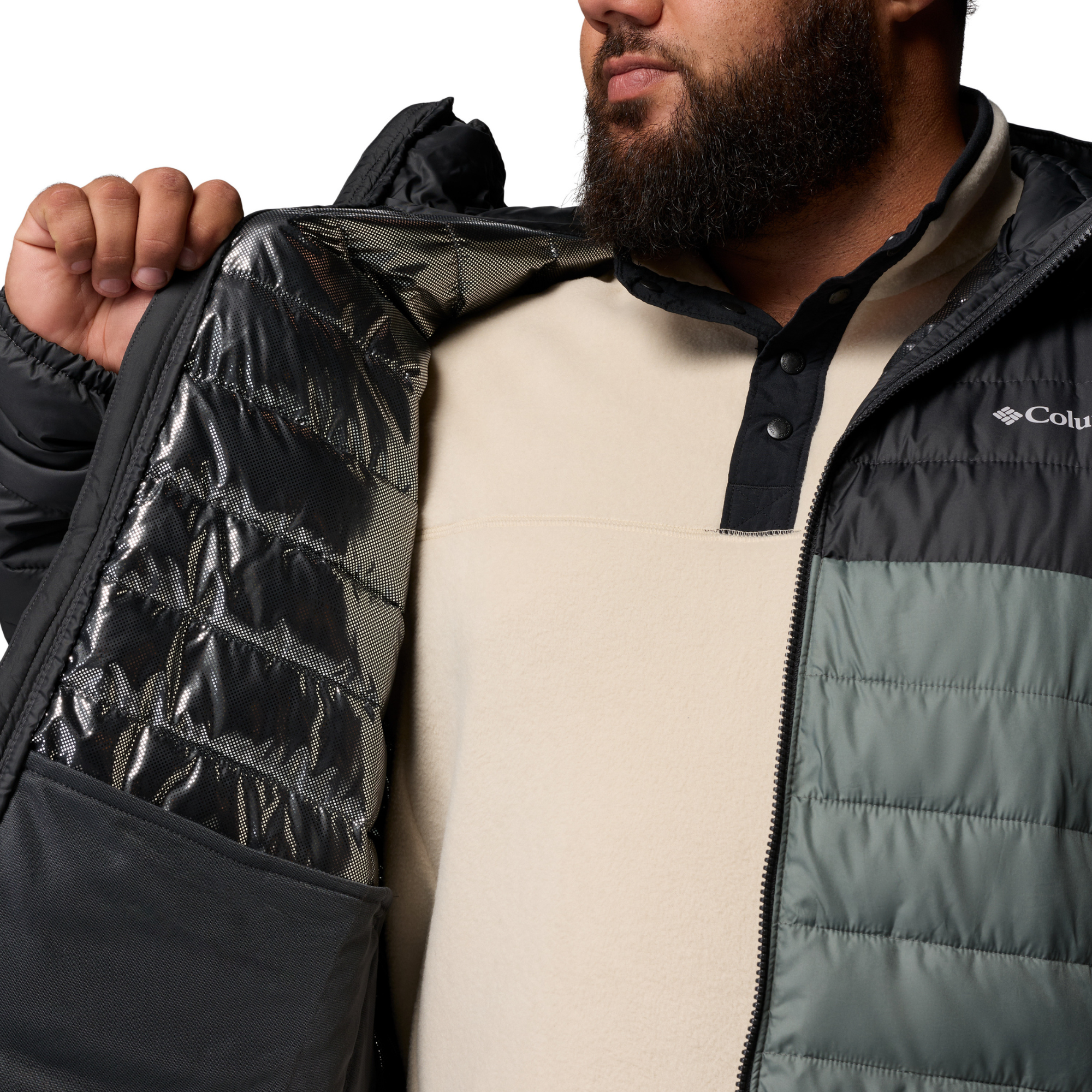 Columbia Men's Powder Lite II Hooded Insulated Jacket Sedona Sage Shark 342 2086944