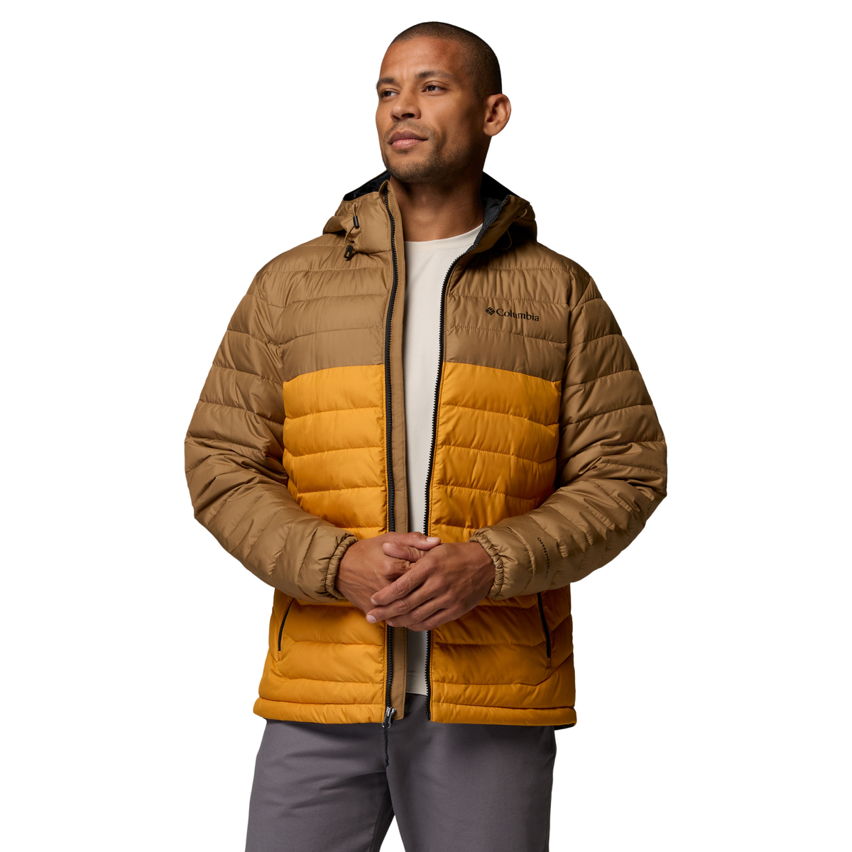 Columbia Men's Powder Lite II Hooded Insulated Jacket Squash Delta 735 2086944