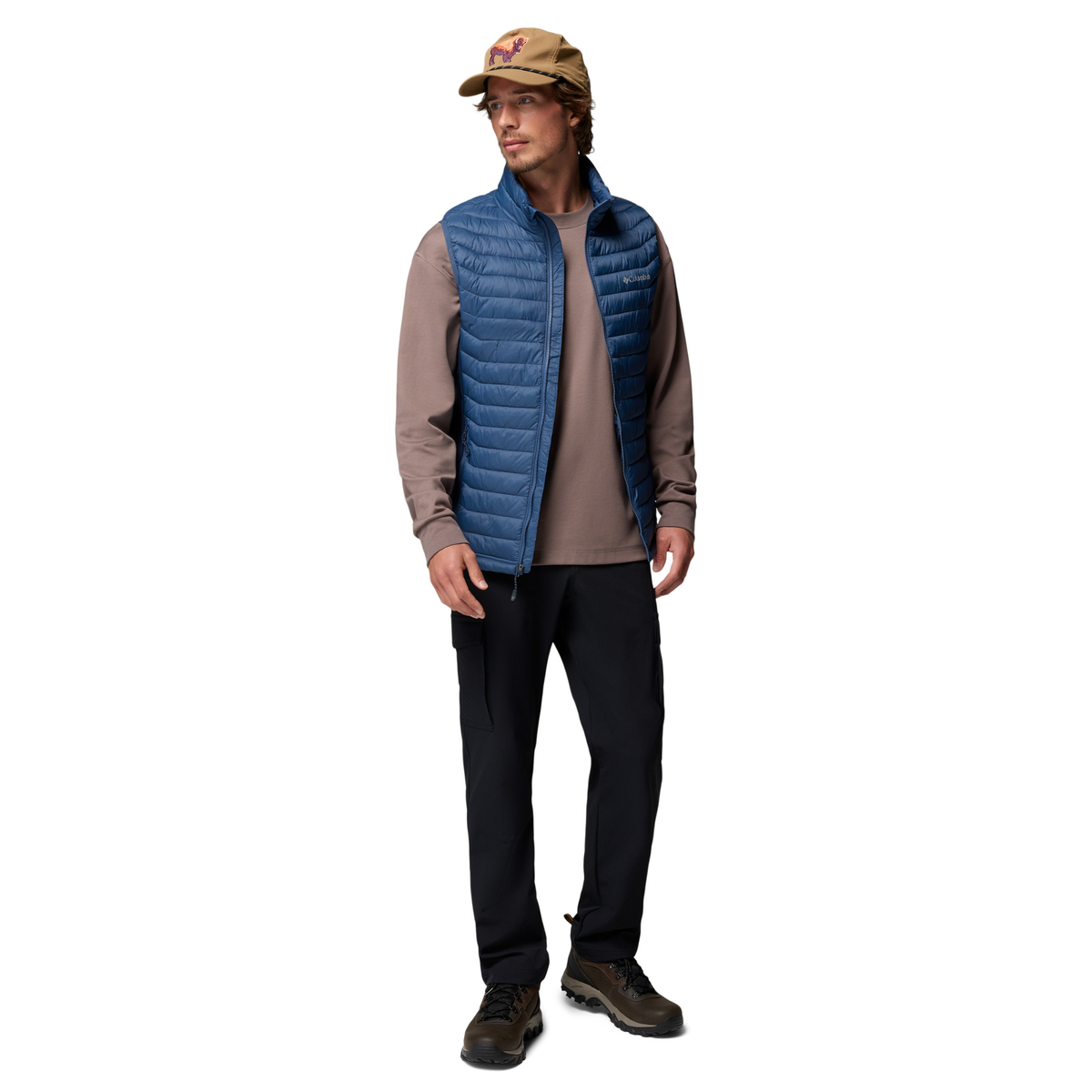Columbia Men's Powder Pass Hybrid Puffer Body Warmer (Dark Mountain/Collegiate Navy)