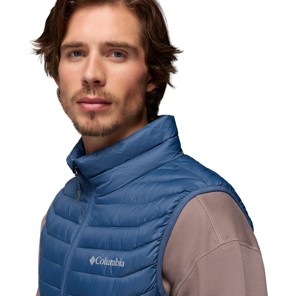 Columbia Men's Powder Pass Hybrid Puffer Body Warmer (Dark Mountain/Collegiate Navy)