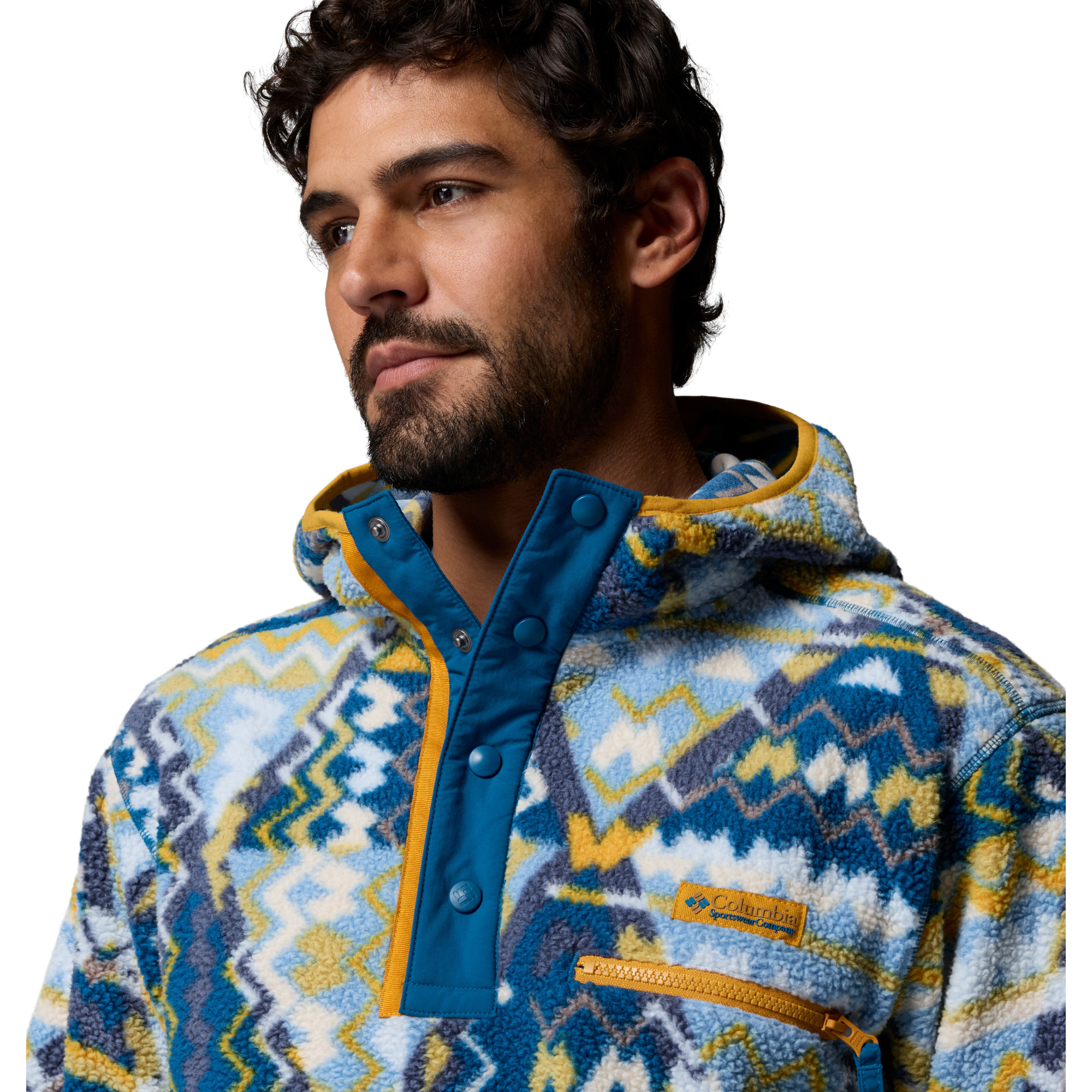 Columbia Men's Printed Helvetia II Hooded Fleece Hoody Phoenix Blue Geomix 443 2090881