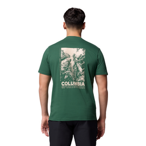 Columbia Men's Rapid Ridge II Organic Cotton Back Graphic Tee (Rain Forest/Amazing Heights)