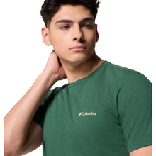 Load image into Gallery viewer, Columbia Men&#39;s Rapid Ridge II Organic Cotton Back Graphic Tee (Rain Forest/Amazing Heights)
