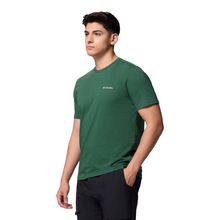 Load image into Gallery viewer, Columbia Men&#39;s Rapid Ridge II Organic Cotton Back Graphic Tee (Rain Forest/Amazing Heights)

