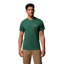 Load image into Gallery viewer, Columbia Men&#39;s Rapid Ridge II Organic Cotton Back Graphic Tee (Rain Forest/Amazing Heights)
