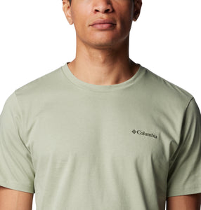 Columbia Men's Rapid Ridge II Organic Cotton Back Graphic Tee (Safari/Button Badge)