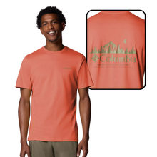 Load image into Gallery viewer, Columbia Men&#39;s Rapid Ridge II Organic Cotton Back Graphic Tee (Tuscan/Heavenly Horizons)
