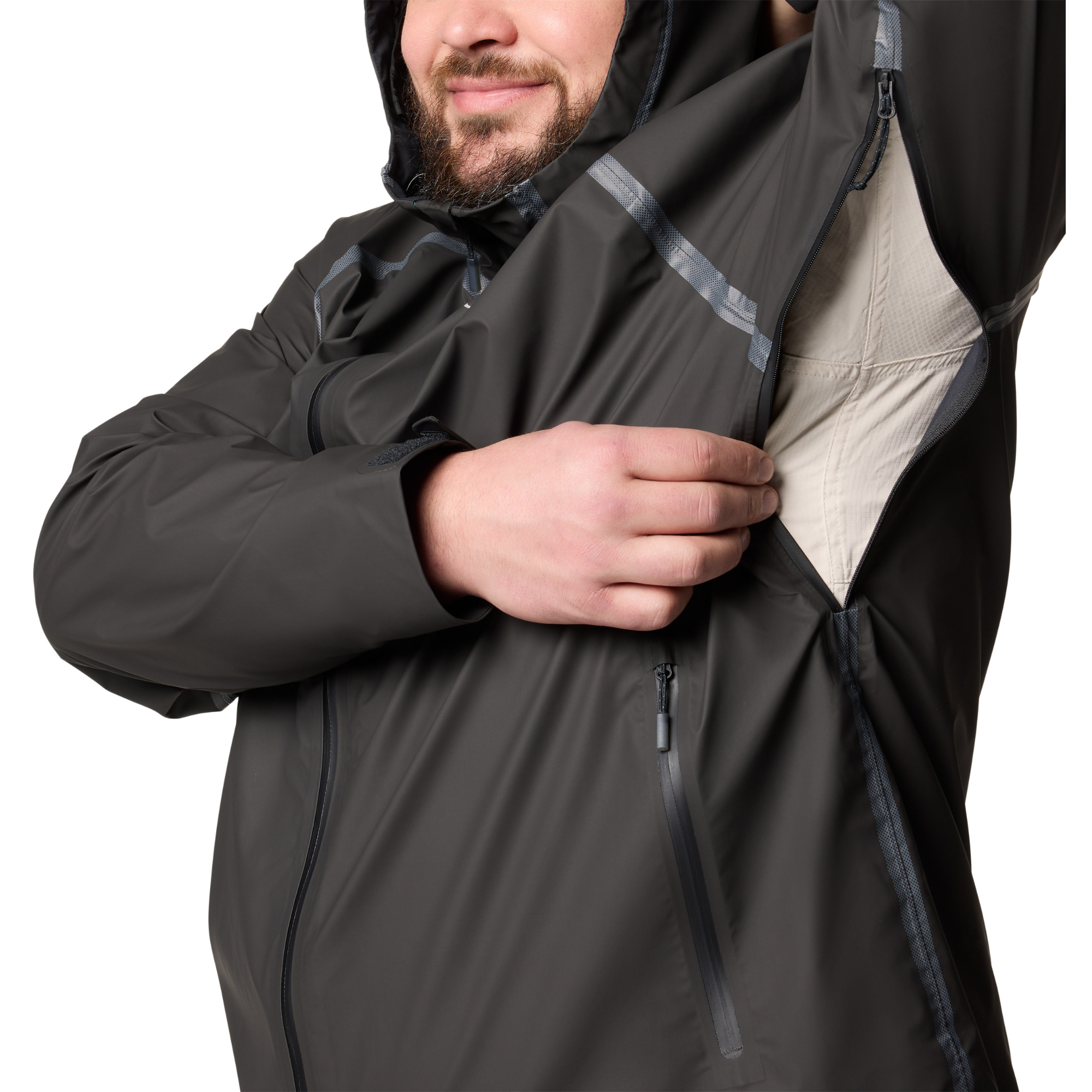 Columbia Men's Reign No Shine Outdry Extreme Waterproof Jacket (Black)